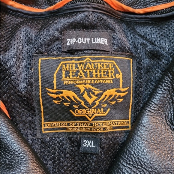 Genuine black leather motorcycle jacket 3XL - Picture 5 of 8